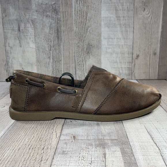 BOBS by Skechers Chill Luxe Buttoned Up Women's Leather Slip On Flats Size 9.5 - Picture 5 of 13